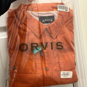 Orvis Long sleeve light weight button down. XL Orange